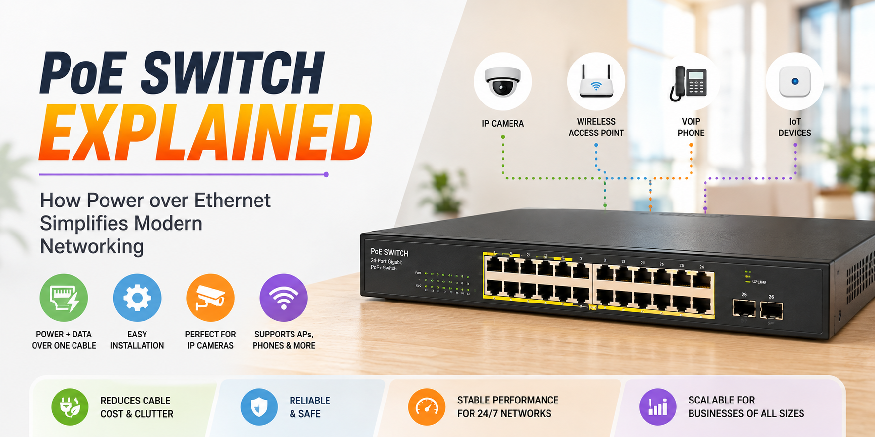 PoE Switch Explained: How Power over Ethernet Simplifies Modern Networking