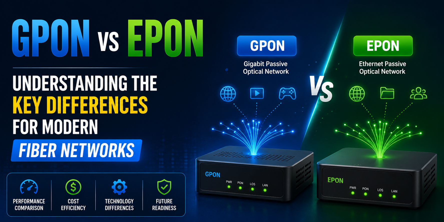 GPON vs EPON: Understanding the Key Differences for Modern Fiber Networks
