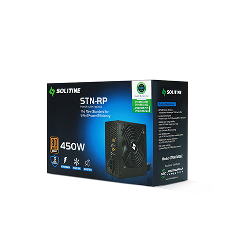Solitine STN-RP450BZ 450W 80 Plus Bronze Desktop Power Supply (Black) thumbnail